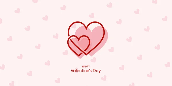 Cute Valentine Background Modern Style Love Heart Couple Premium Vector — Stock Vector