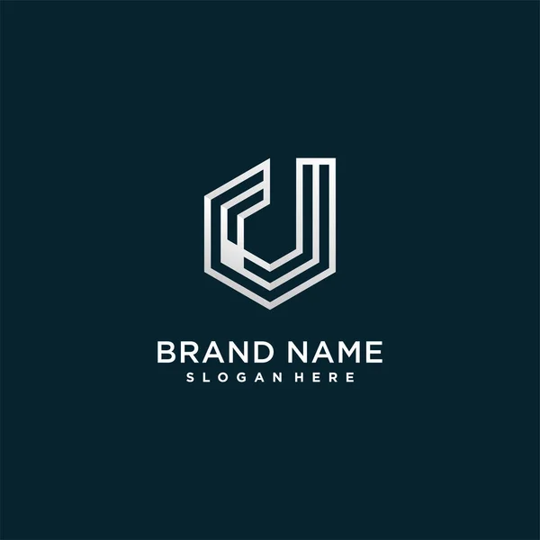 Lettre Logo Avec Concept Créatif Moderne Pour Entreprise Personne Premium — Image vectorielle