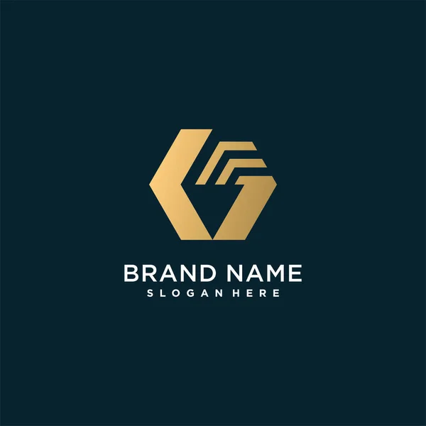 Buchstabe Logo Mit Modernem Goldenem Kreativkonzept Für Unternehmen Oder Personen — Stockvektor