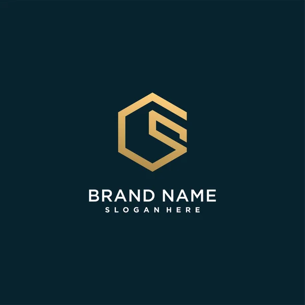 Písmeno Logo Moderním Zlatým Kreativním Konceptem Pro Firmu Nebo Osobu — Stockový vektor