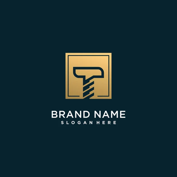 Bokstav Logotyp Med Gyllene Kreativt Koncept För Företag Eller Person — Stock vektor