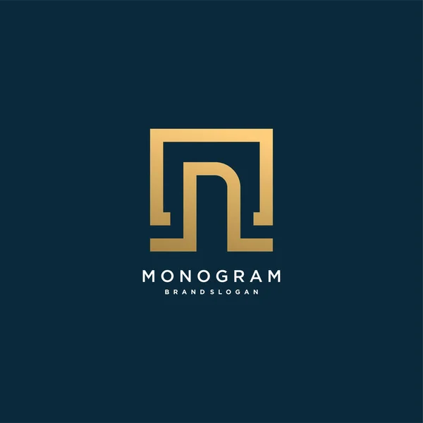 Monogram Bokstav Logotyp Med Inledande Med Kreativt Koncept Premium Vector — Stock vektor