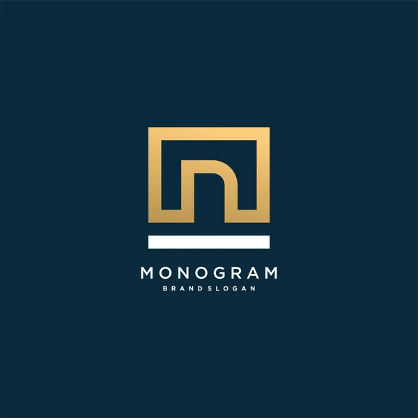 Logotipo Carta Monograma Com Inicial Com Conceito Criativo Premium Vector — Vetor de Stock