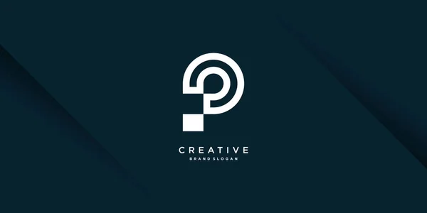 Logo Lettre Créative Avec Initial Premium Vector Partie — Image vectorielle