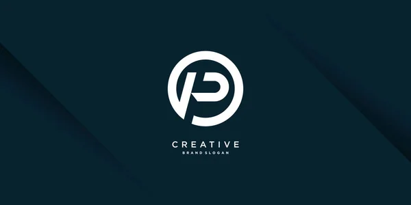 Logotipo Carta Creativa Con Inicial Vector Premium Parte — Vector de stock