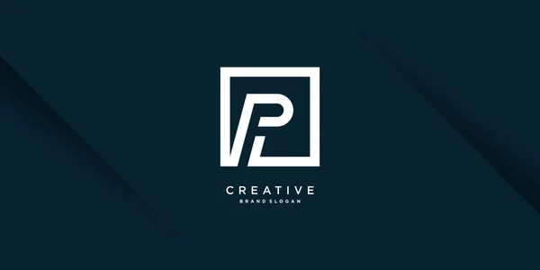Logotipo Carta Creativa Con Inicial Vector Premium Parte — Vector de stock