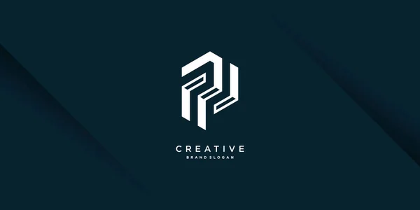 Logotipo Carta Creativa Con Inicial Vector Premium Parte — Archivo Imágenes Vectoriales