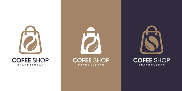Modern Minimalist Konsepte Sahip Kafe Logosu Premium Vector — Stok Vektör