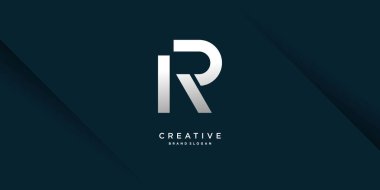 İlk harf logosu R, modern kalın konsept Premium Vektör bölüm 6