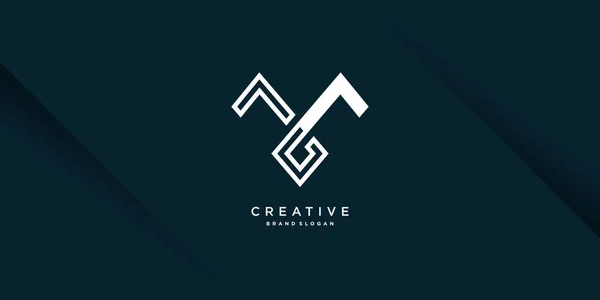 Carta Logotipo Inicial Com Conceito Único Criativo Premium Vector Parte —  Vetores de Stock