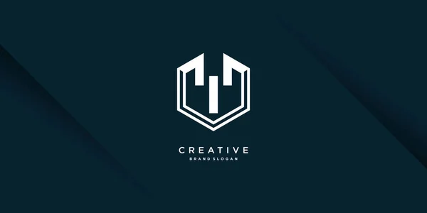 Carta Logotipo Inicial Com Conceito Único Criativo Premium Vector Parte — Vetor de Stock