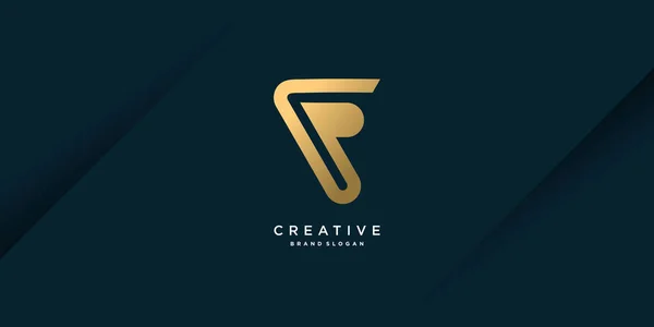 Logo Lettre Avec Initial Avec Concept Créatif Moderne Premium Vector — Image vectorielle