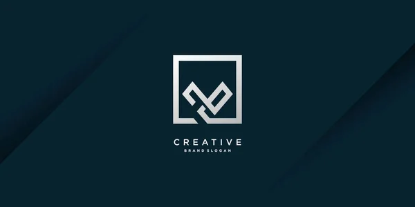 Logotipo Monograma Letra Con Moderno Concepto Creativo Fresco Para Inicial — Archivo Imágenes Vectoriales