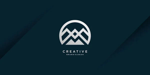 Monogram Letter Logo Met Modern Cool Creatief Concept Voor Initiaal — Stockvector