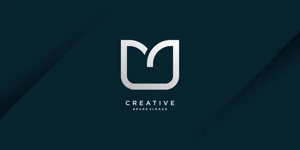 Logotipo Monograma Letra Con Moderno Concepto Creativo Fresco Para Inicial — Archivo Imágenes Vectoriales