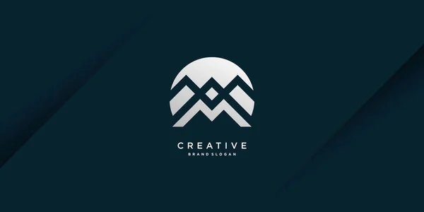 Monogramma Lettera Logo Con Moderno Concetto Creativo Fresco Iniziale Aziendale — Vettoriale Stock