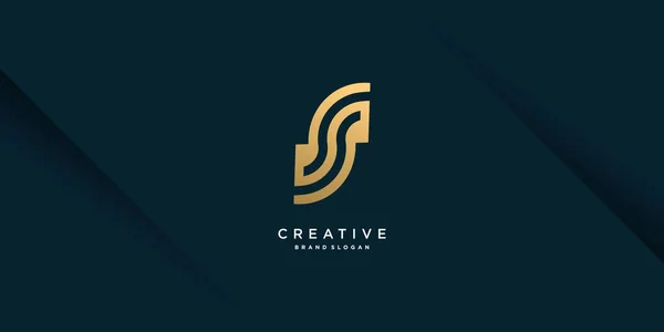 Letter Logo Modern Unique Golden Concept Initial Company Part — Stock Vector