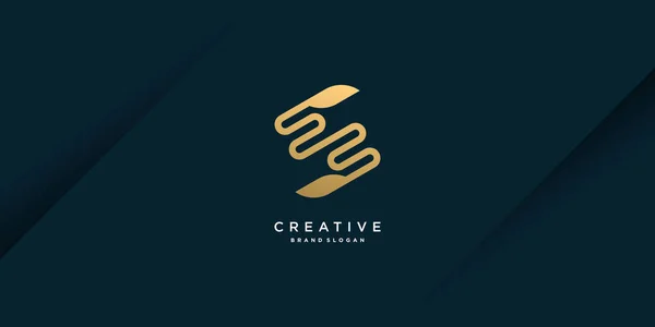 Letra Logo Con Moderno Concepto Oro Único Para Inicial Empresa — Vector de stock