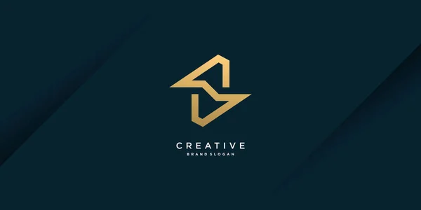 Letra Logo Con Moderno Concepto Oro Único Para Inicial Empresa — Archivo Imágenes Vectoriales