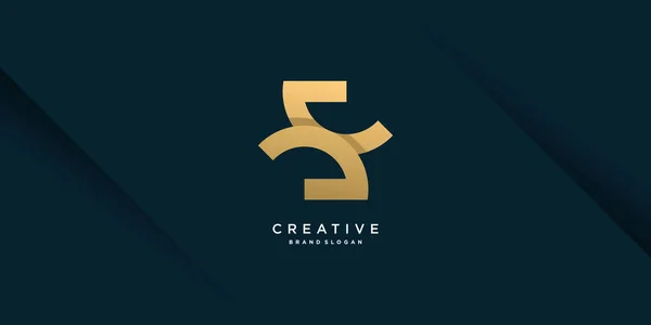 Buchstabe Logo Mit Modernen Einzigartigen Goldenen Konzept Für Initial Oder — Stockvektor