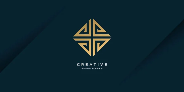 Buchstabe Logo Mit Modernem Einzigartigen Goldenen Konzept Für Initiale Oder — Stockvektor