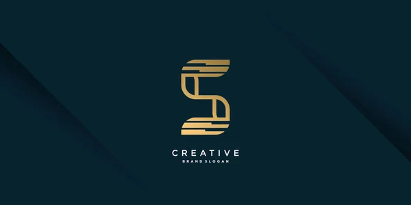 Buchstabe Logo Mit Modernem Einzigartigen Goldenen Konzept Für Initiale Oder — Stockvektor