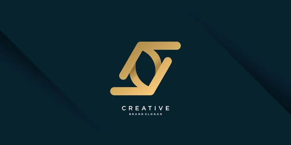 Logo Lettre Avec Concept Doré Unique Moderne Pour Partie Initiale — Image vectorielle