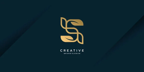 Logo Litery Nowoczesnym Unikalnym Złotym Konceptem Dla Firmy Lub Firmy — Wektor stockowy