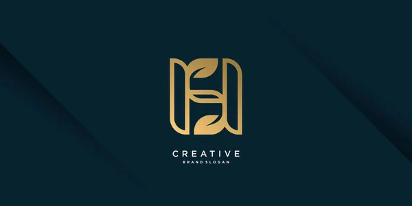 Letra Logotipo Com Conceito Dourado Único Moderno Para Inicial Empresa — Vetor de Stock