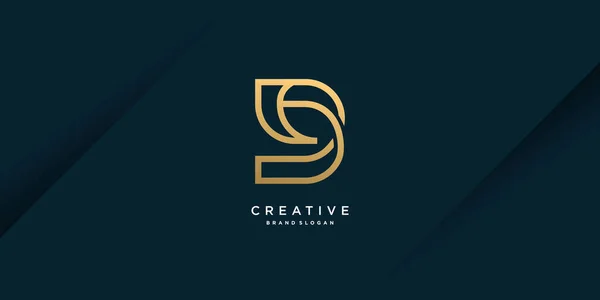 Letter Logo Met Modern Uniek Gouden Concept Voor Initiaal Bedrijf — Stockvector