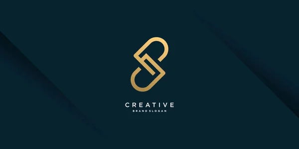 Logo Lettre Avec Concept Doré Unique Moderne Pour Entreprise Initiale — Image vectorielle