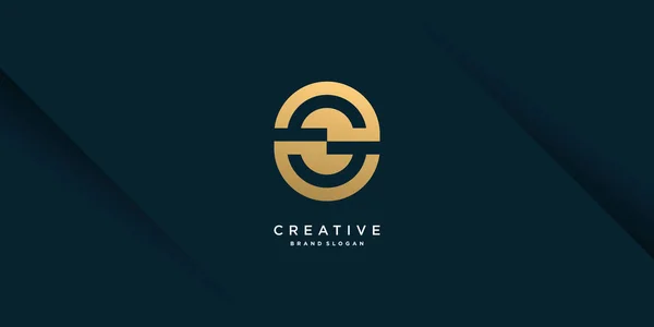 Letter Logo Met Modern Uniek Gouden Concept Voor Initiaal Bedrijf — Stockvector