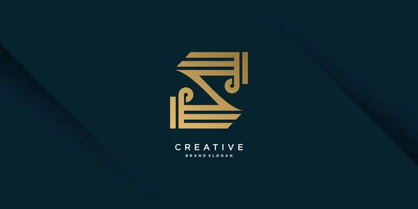 Letra Logotipo Com Criativo Único Conceito Dourado Para Inicial Empresa — Vetor de Stock