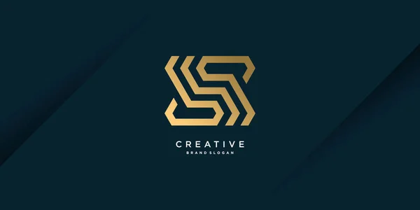 Letra Logotipo Com Criativo Único Conceito Dourado Para Inicial Empresa — Vetor de Stock