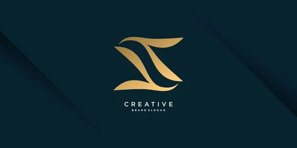 Logo Lettre Avec Concept Créatif Unique Pour Partie Initiale Entreprise — Image vectorielle