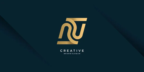 Lettera Logo Creativo Unico Concetto Oro Prima Azienda Parte — Vettoriale Stock