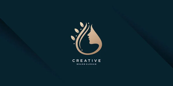 ビジネス スパプレミアムベクターのための創造的なユニークなコンセプトを持つ女性のロゴ — ストックベクタ
