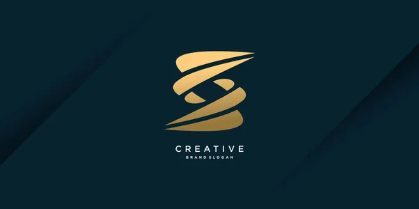 Logo Avec Concept Créatif Doré Pour Entreprise Premium Vector Partie — Image vectorielle