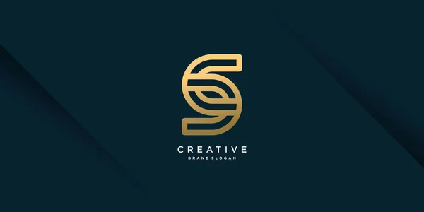 Logo Met Creatief Gouden Concept Voor Bedrijf Premium Vector Deel — Stockvector