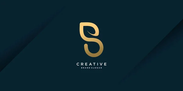 Logo Creative Golden Concept Company Premium Vector Part — Stock Vector