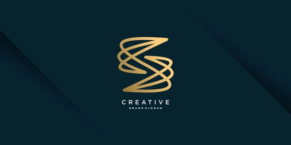 Logo Avec Concept Créatif Doré Pour Entreprise Premium Vector Partie — Image vectorielle