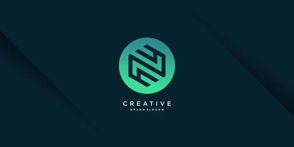 Monogram Letter Logo Creative Modern Concept Gradient Style Part — Stock Vector