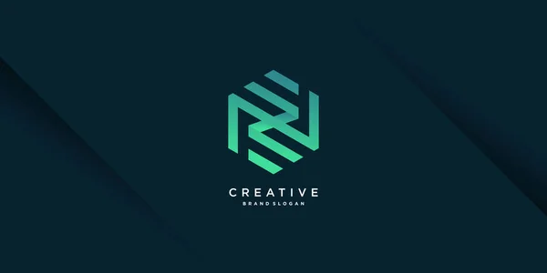 Monograma Letra Logotipo Com Conceito Moderno Criativo Estilo Gradiente Parte — Vetor de Stock