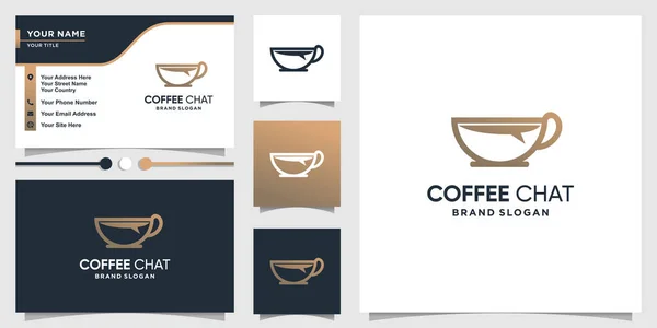 Modelo Logotipo Café Com Conceito Bate Papo Design Cartão Visita — Vetor de Stock