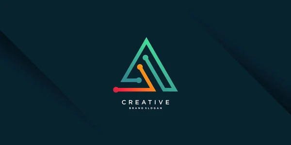 Technologie Logo Créatif Avec Forme Triangle Premium Vector Part — Image vectorielle