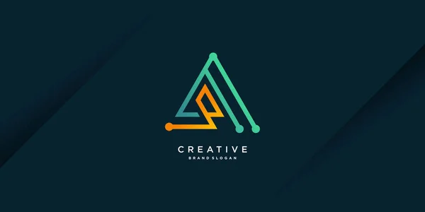 Logo Créatif Avec Forme Triangle Premium Vector Part — Image vectorielle