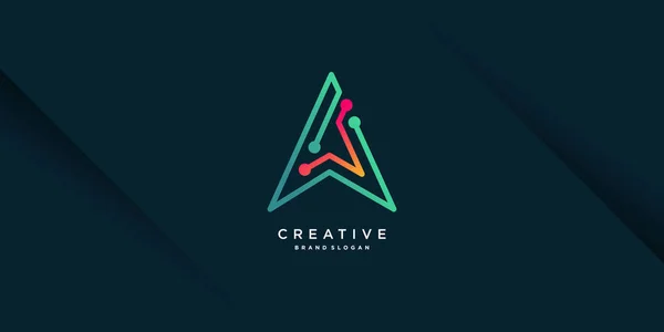 Kreative Logo Technologie Mit Dreiecksform Premium Vector Part — Stockvektor