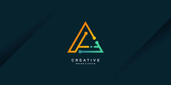 Kreatív Logo Technológia Háromszög Alakú Premium Vektorral Rész — Stock Vector
