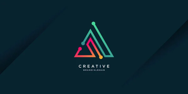 Technologie Logo Créatif Avec Forme Triangle Premium Vector Partie — Image vectorielle