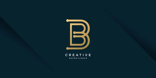 Χρυσό Δημιουργικό Λογότυπο Αρχικό Μοναδικό Γράμμα Premium Vector Μέρος — Διανυσματικό Αρχείο